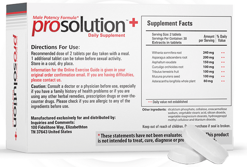 prosolution plus ingredients label